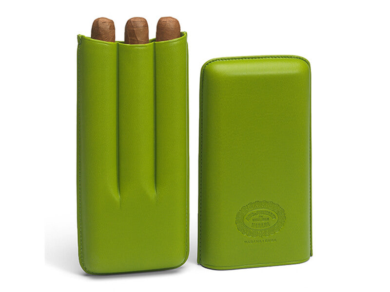 Hoyo De Monterrey | Green Leather Adjustable Cigar Case - for 3 Cigars