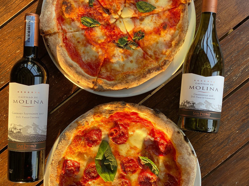 1 Margherita Fior Di Latte Pizza & 1 Diavola Pizza Paired with 2 Chilean Wines - Bundle | Wine & Food - Buy online with Fyxx for delivery.