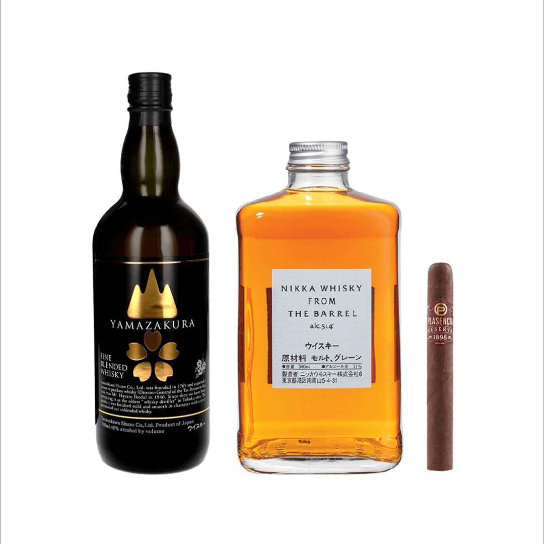 2 Japanese Whiskies & Plasencia Reserva 1898 Cigar - Bundle - Buy online with Fyxx for delivery.