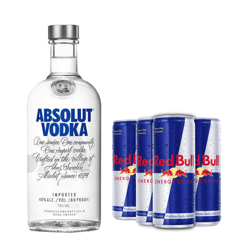 Absolut Red Bull - Bundle | Vodka & Mixer - Buy online with Fyxx for delivery.