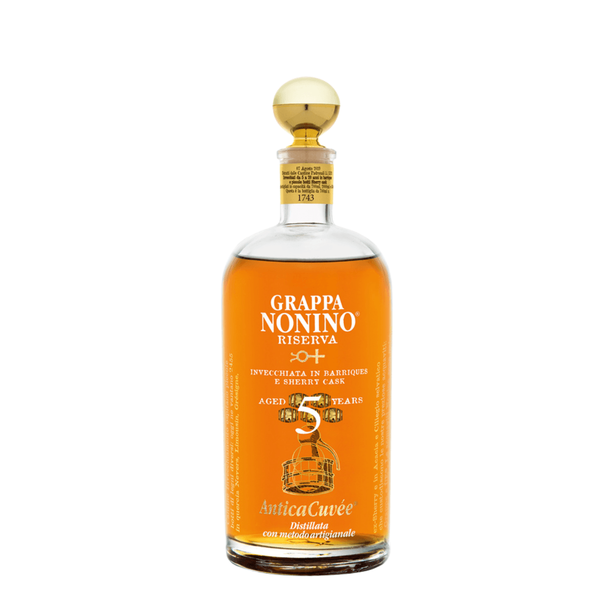 Grappa Nonino | AnticaCuvée® Riserva Aged 5 Years - Liqueurs - Buy online with Fyxx for delivery.
