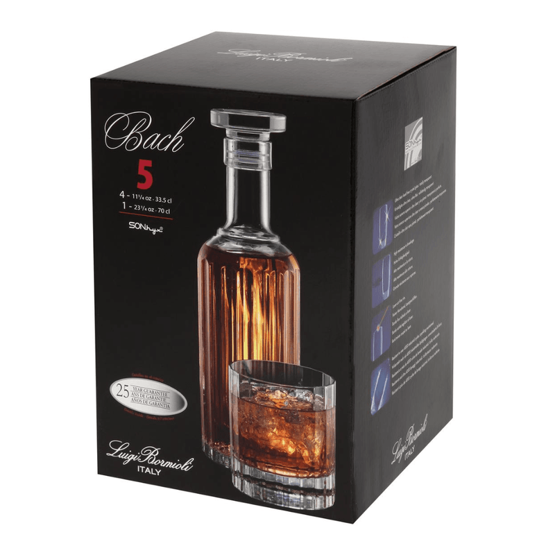 Luigi Bormioli | Bach 5 Piece Whisky Set (Decanter & Glasses) - Glassware - Buy online with Fyxx for delivery.