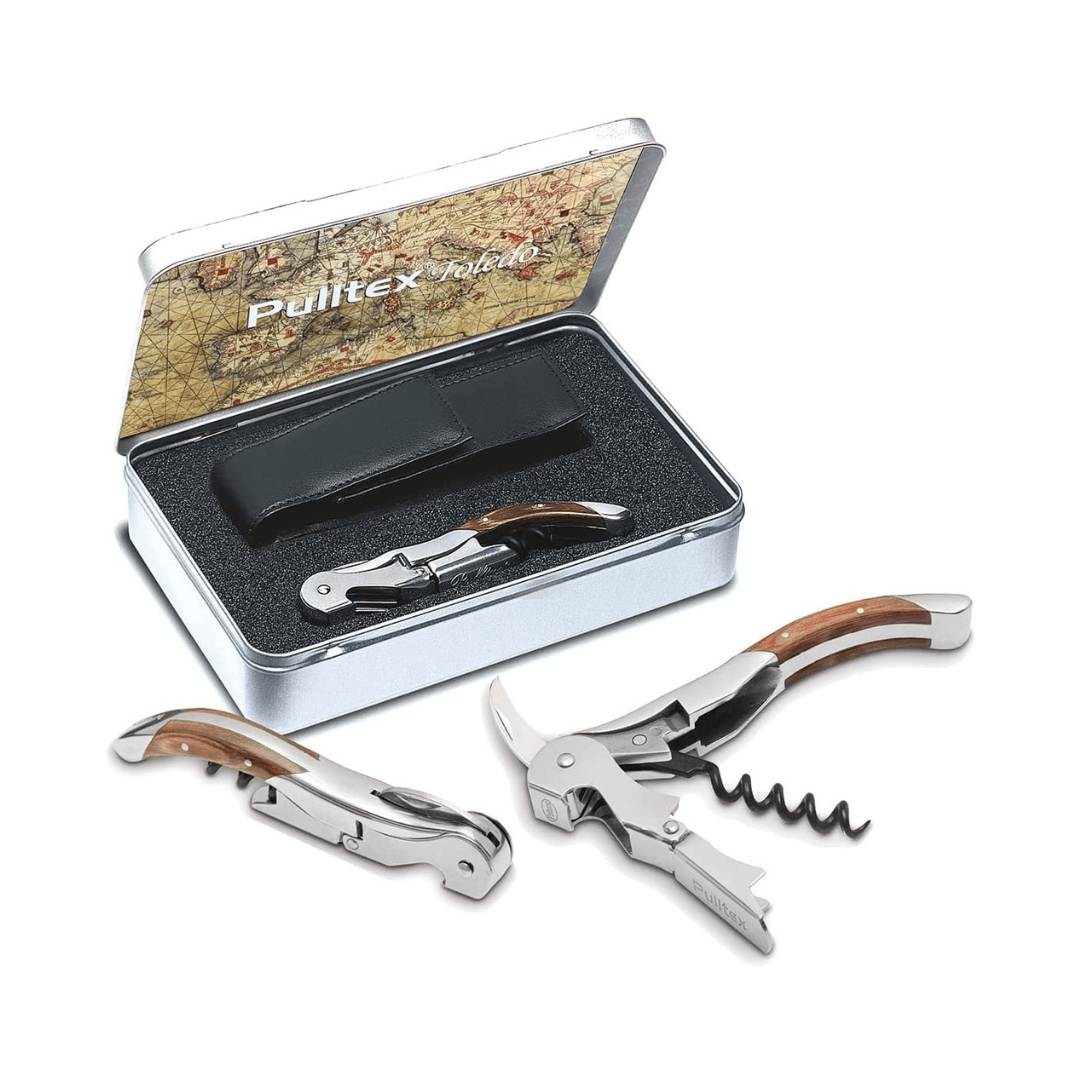 Pulltex | Oak Handle Toledo Corkscrew (with Leather Case) - Wine Accessories - Buy online with Fyxx for delivery.