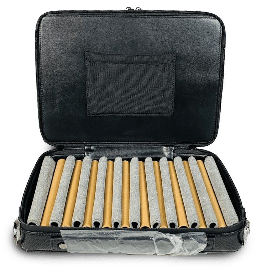 Sotelo Winston Holiday Travel Case in Black w/ Black Inlay - Cigar Accessory - Buy online with Fyxx for delivery.
